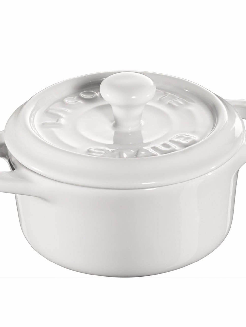 2 STAUB  Ceramics Dutch Oven Mini Round Cocotte 10cm White Brand New